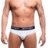 Cueca Slip de Poliamida Branca (Elástico Preto)