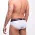 Cueca Slip de Poliamida Branca (Elástico Preto)