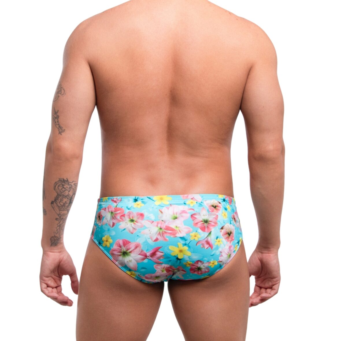 Sunga Masculina Floral Azul Costas