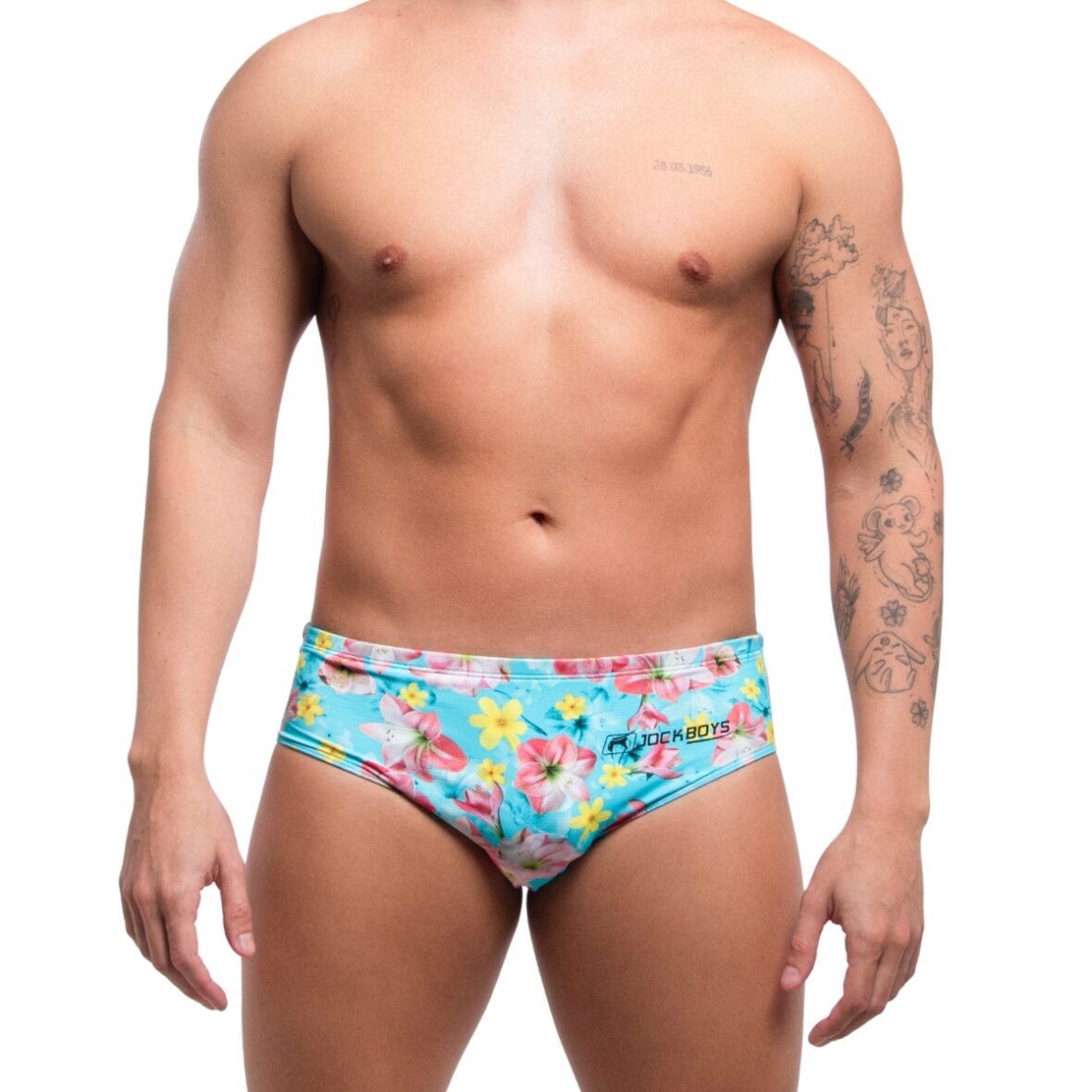 Sunga Masculina Floral Azul Frente