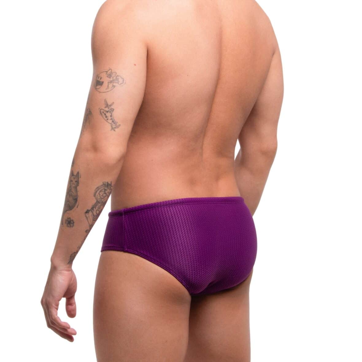Sunga Masculina Roxa Texturizada Lateral